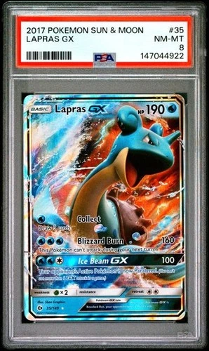 PSA 8 2017 POKEMON SUN & MOON 35 LAPRAS GX
