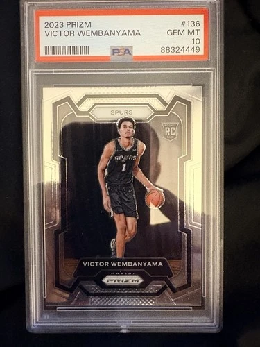 Panini Prizm 2023-24 Victor Wembanyama #136 RC Base Spurs PSA 10