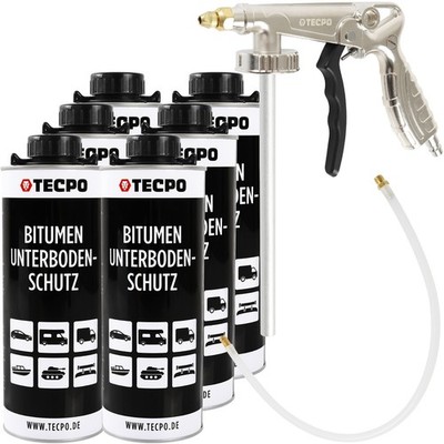 6L TECPO UNTERBODENSCHUTZ BITUMEN SCHWARZ STEINSCHLAGSCHUTZ + SPRÜHPISTOLE
