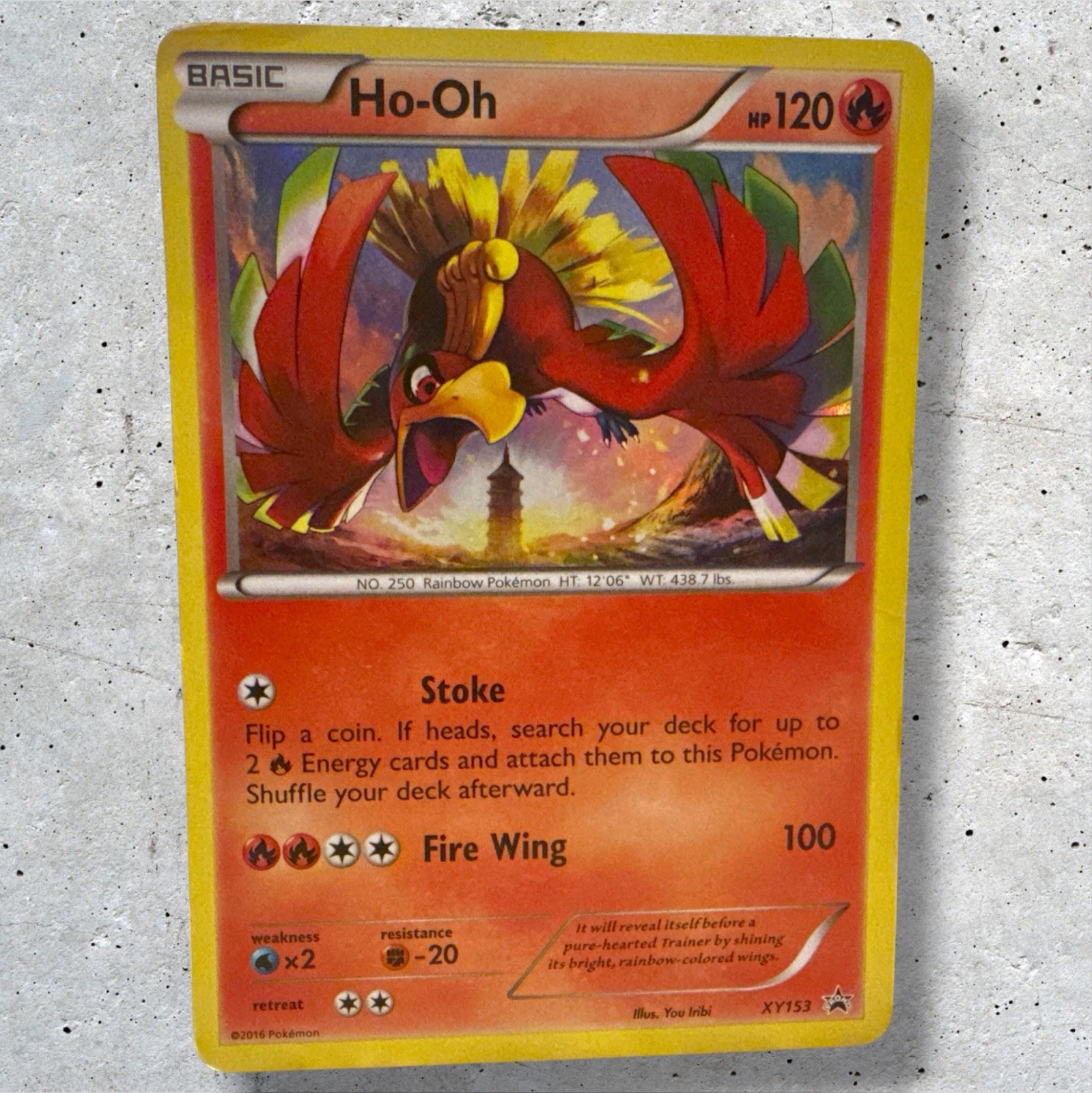 Pokemon Ho-Oh Promo Card - XY153 - Near Mint Holo Rare Black Star
