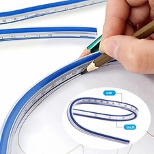 30cm Curved Ruler for Sewing Soft Flexible English and Metric Scale Rule Enginee
