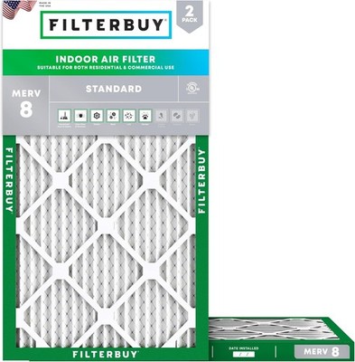 Filterbuy 15x30x1 MERV 8 Air Filter Replacement HVAC Furnace