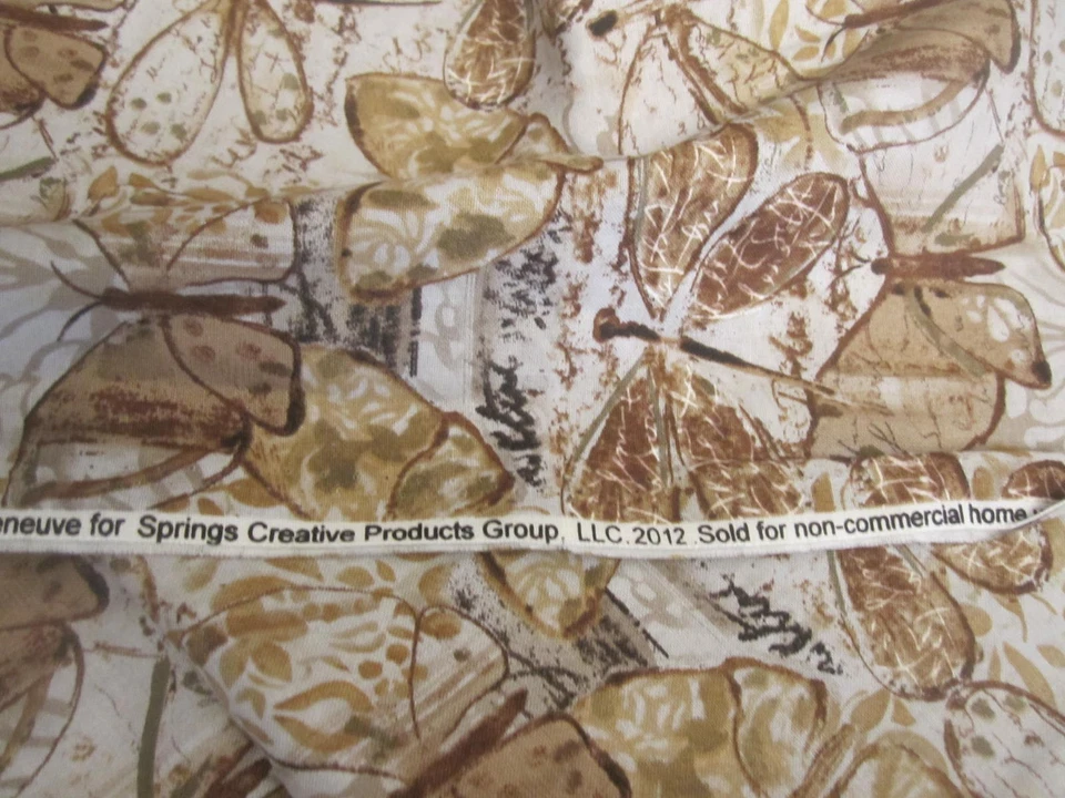 Cotton Fabric Butterfly Impressions Dragonfly Spring Creative Brown Tones 1ydx44 - Image 3 of 4