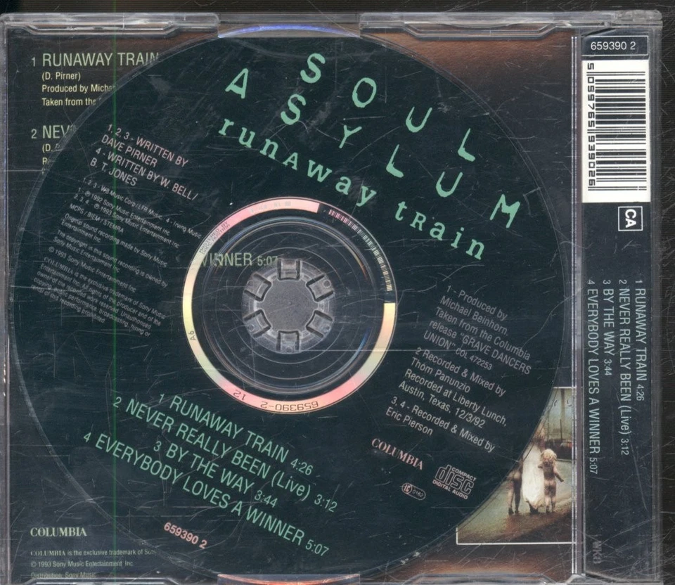 Soul Asylum Runaway Train CD Europe Columbia 1993 single 6593902 - Image 2 of 2