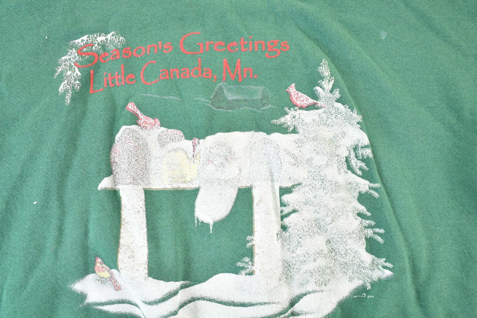 Vintage 1990s Seasons Greetings Little Canada MN Crewneck Sweatshirt Mens L image 3