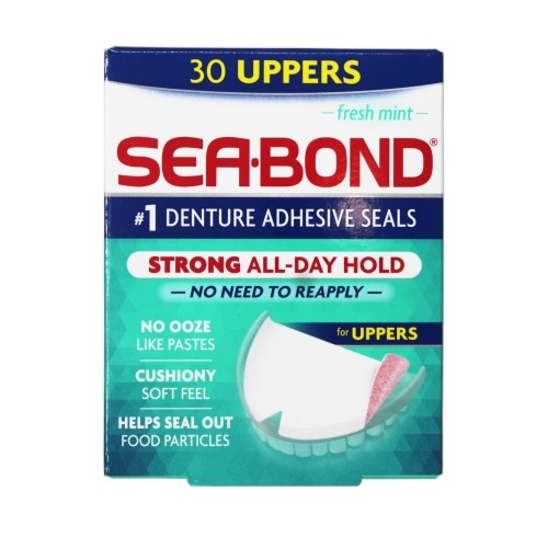 2 Pack Sea Bond Denture Adhesive Wafers Uppers Fresh Mint 30 Each