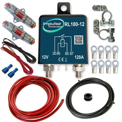 ECO Zweitbatterieset 12V RL180-12 Trennrelais 120A 180A 5,8m AWG4 22mm² Kabel