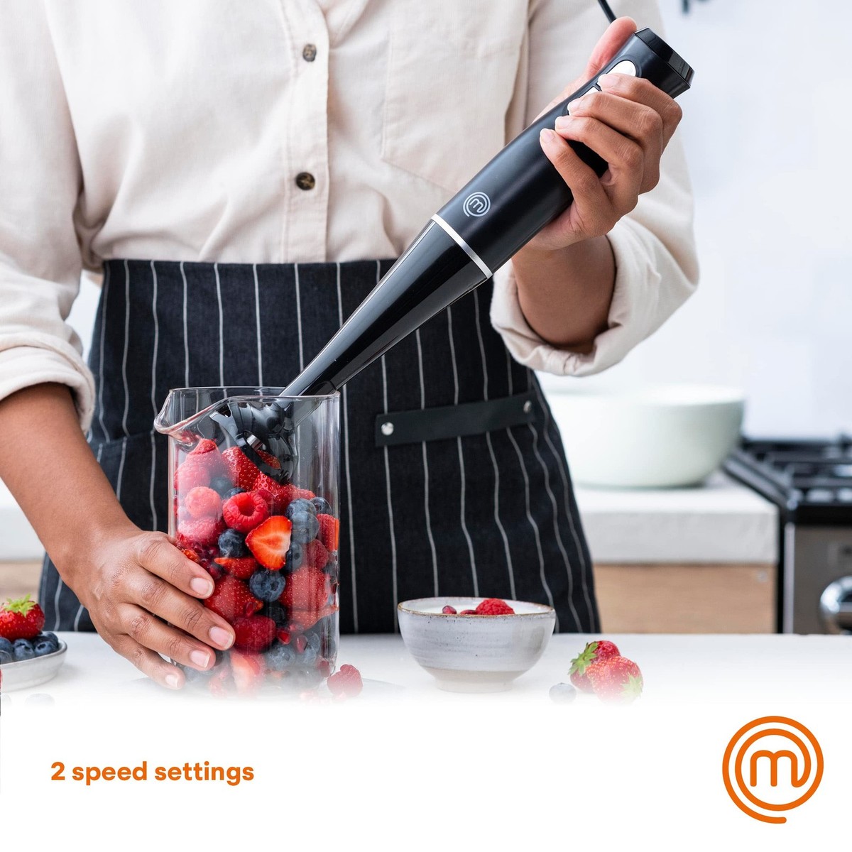 MasterChef Hand Blender Stick, Electric Handheld Food Processor,