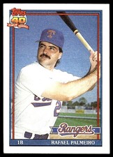 Rafael Palmeiro 1991 Topps #295 Rangers MLB READ FREE SHIPPING AutographDen