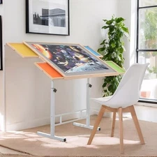 1500 Piece Puzzle Table with Drawers, 35''x26'' Adjustable Grey Work Surface