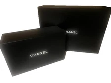 Authentic Chanel Gift Box Storage Shoes Cardboard Black White 18”x 13" x 5"