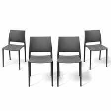 Set di 4 Sedie Milano Moderna in Polipropilene Grigio
