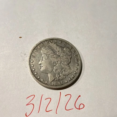 1891 Morgan Silver Dollar $1 Coin Circulated Business Strike