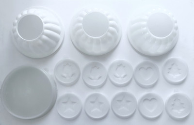Tupperware Jel N Serve Lot Set Vintage Jello Mold Lids Retro Party Kitchen White