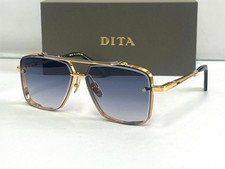 Dita Mach-Six DTS121 62-01 Gold Metal Aviator Sunglasses Dark Grey Gradient Len