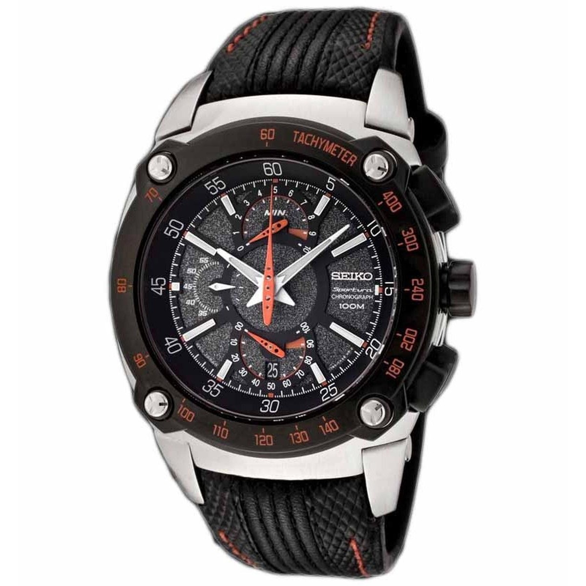 SEIKO SPORTURA SPC039P2 Quartz Chronograph Watch 7T85 Tachymeter