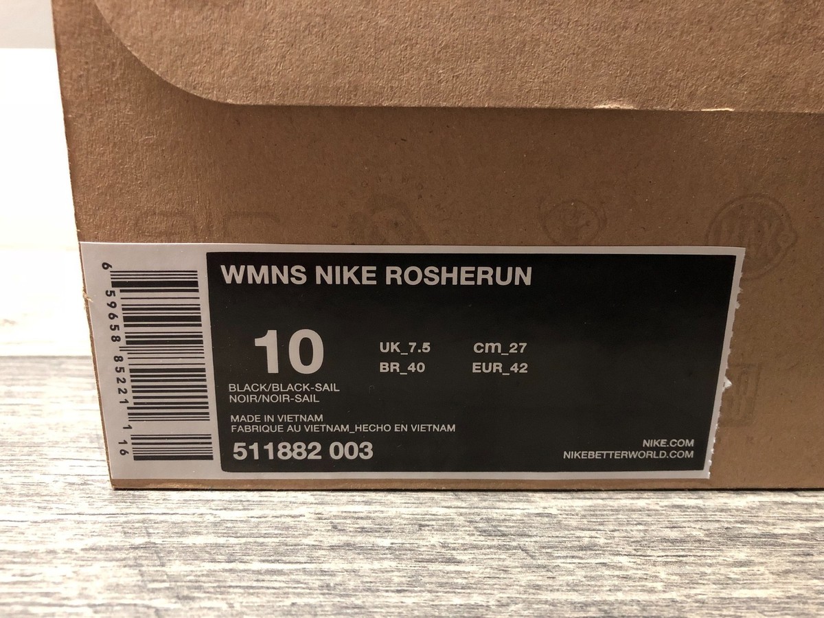 Nike Roshe Run Speckle Black White Women's 10 Men's 8.5 New Nike Roshe Run Speckle Black White Women's 10 Men's 8.5 New