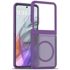 For Motorola Razr 2024 2025 Phone Case Magnetic TPU Frame Acrylic Back Cover
