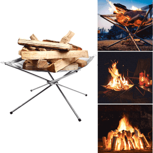 Soporte de marco de fuego de campamento Estufa Leña Parrilla De Acero Inoxidable Calentador De Rack Soporte de marco de fuego de campamento Estufa Leña Parrilla De Acero Inoxidable Calentador De Rack