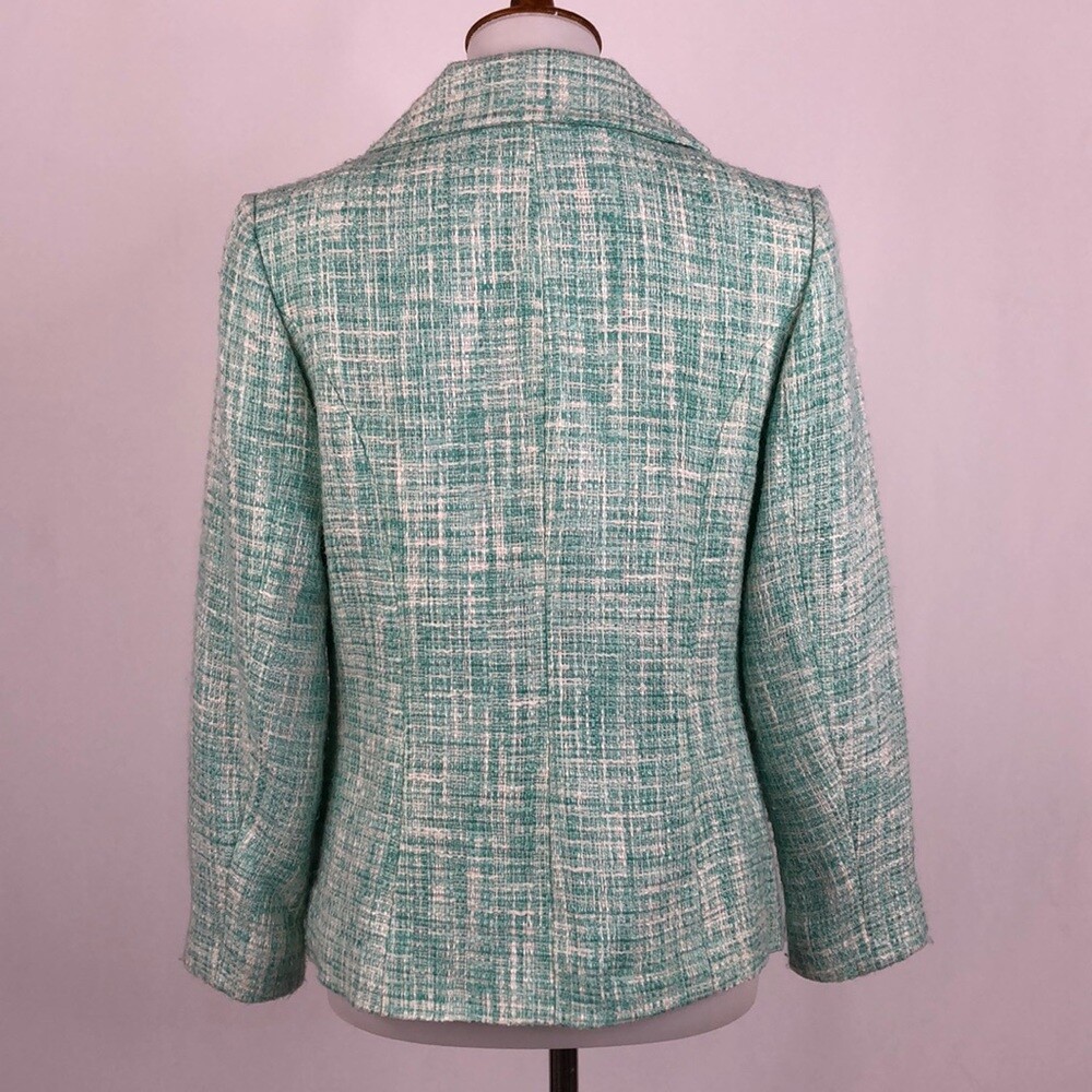 Blue Pendleton Tweed Print 3 Button Blazer / Jack… - image 3
