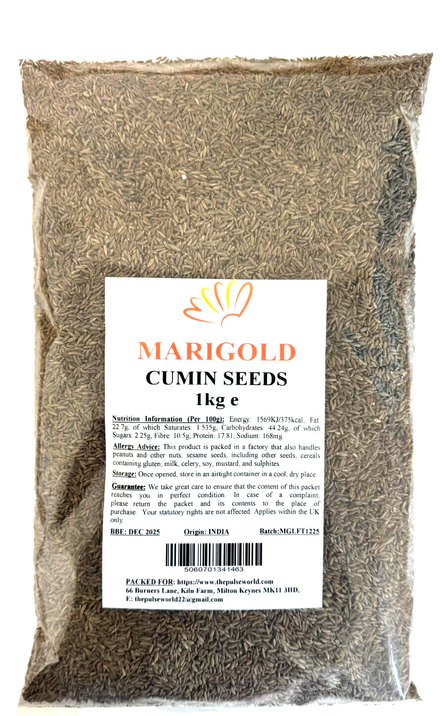 Marigold Cumin Seeds 1kg- Whole Jeera Indian Spices  Jeera