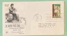 Sc 1245 5c 1964 John Muir Conservationist FDC ArtCraft Cachet