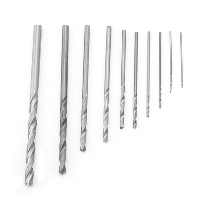 10PCS HSS Bohrer, Durable High Speed   Steel Zylinderschaft Titan Spiralbohrer S