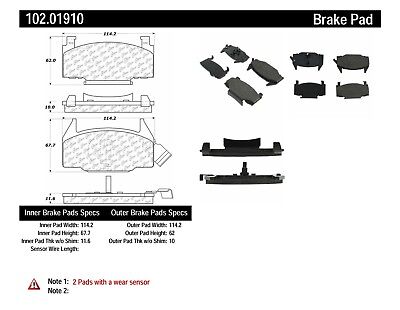 Disc Brake Pad Set-C-TEK Metallic Brake Pads-Preferred Front Centric 102.12500