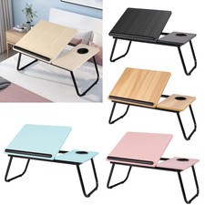 Adjustable Bed Tray With Folding Legs Serving Breakfast Lap Tables Desk Tray