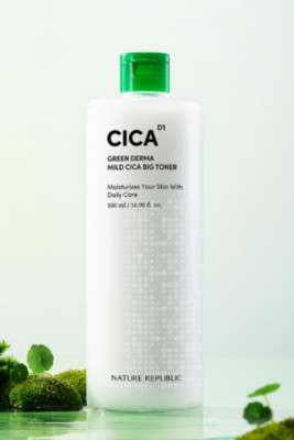 Nature Republic Green Derma Mild Cica Big Toner 500ml Moisturizing K-Beauty