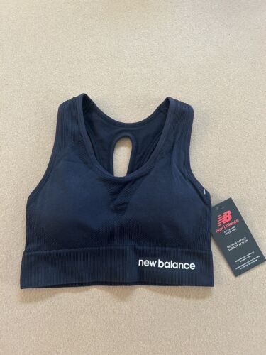 New Balance Medium Impact Sports Bra Black Size Small - Picture 1 of 3