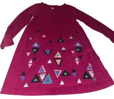 Tea Collection Girls Long Sleeve T Shirt Dress Sz 3 Pink Geometric Triangles