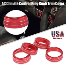 4pcs Red Car AC Climate Control Ring Knob Trim Cover for Toyota Tacoma 2016-2022