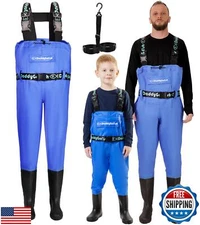 DaddyGoFish Chest Waders for Kids and Adults, Fishing and Hunting Waders with