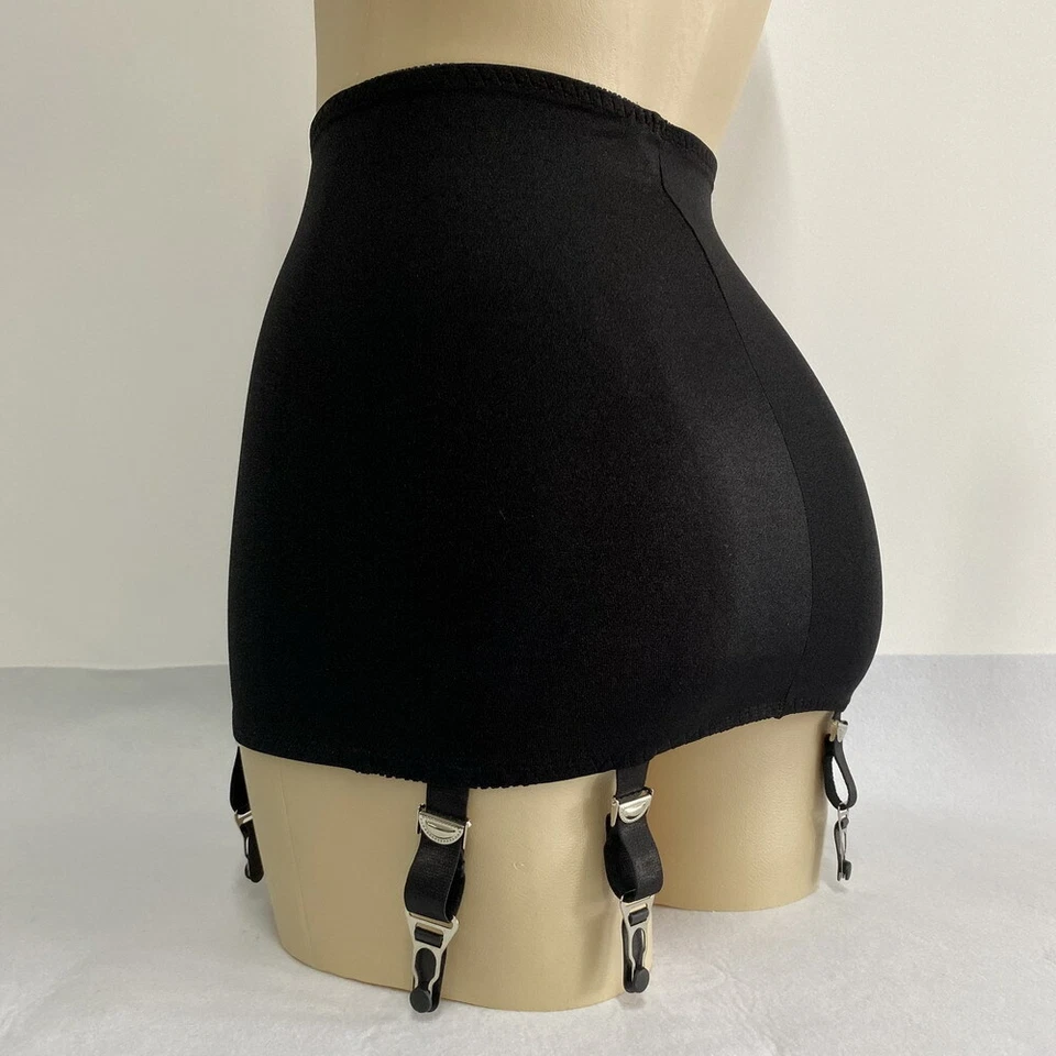 Allacki Lace Edge Cloth Girdle Skirt Retro Garter Belt 6 Straps Suspender Belt - Image 4 of 4