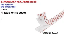 1" wide Velcro® Brand ACRYLIC Adhesive Tape Strips Hook and Loop White Velcro
