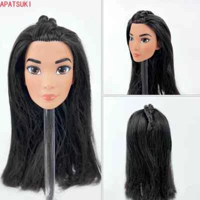 Weich Plastik Schminke Puppe Kopf für 11,5" Puppen Schwarz Haar Prinzessin Köpfe - Bild 1 von 4