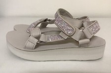 Teva Flatform Universal Platform Sandals Leather Women's Sz 6 Glitter Sparkles