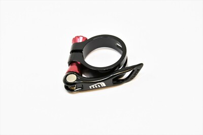 MOUNTAIN RENNRAD SCHNELLSPANNER ALU SITZKLEMME 31,8mm SCHWARZ ROT ELOXIERT LOGO
