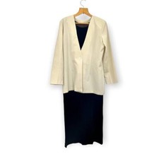 2PC VTG Jonathan Logan Brown Velvet Dress & Blazer MEDIUM Beige Women's