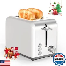 YSSOA Stainless Steel Toaster 2 Slice with Extra Wide Slot and Removable Crum