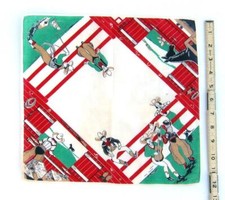 NICE VINTAGE 50'S COWBOY HANDERCHIEF GREAT GRAPHICS A MUST SEE.