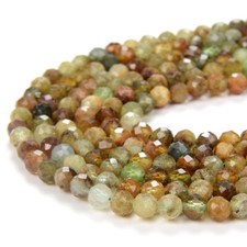 4MM Natural Green Garnet Gemstone AA Micro Faceted Round 15 inch 80009118-P14 