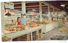Market Place York PA Produce Fruit Vegetable Fish Ray Markey Vintage Postcard