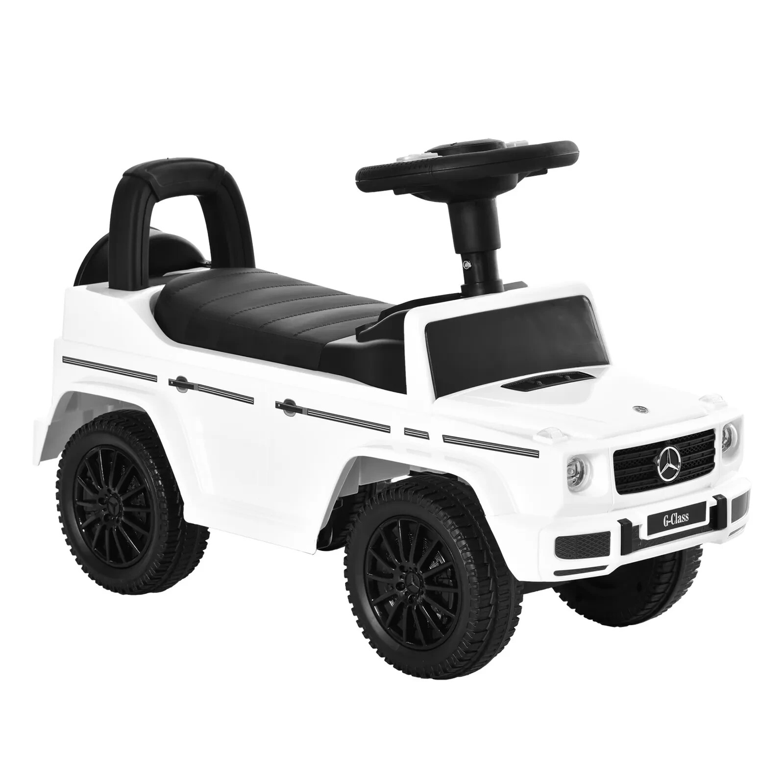HOMCOM Benz G350 Kids Ride on Sliding Car with Under Seat Storage No Power White