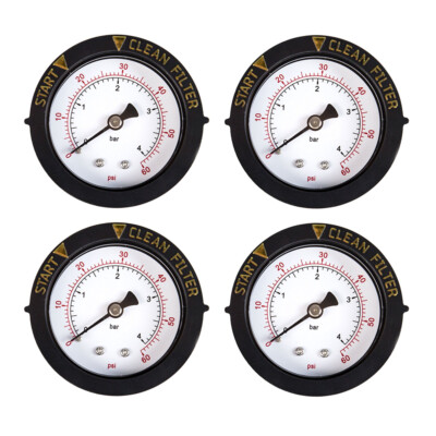 4 Pack- Pentair 190059 Nautilus Tagelus Triton FNS Back Mount Pressure Gauge