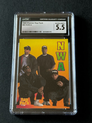 1991 Premier Cards RAP PACK #93 NWA Niggaz With Attitude EAZY E  Dr Dre  CGC 5.5