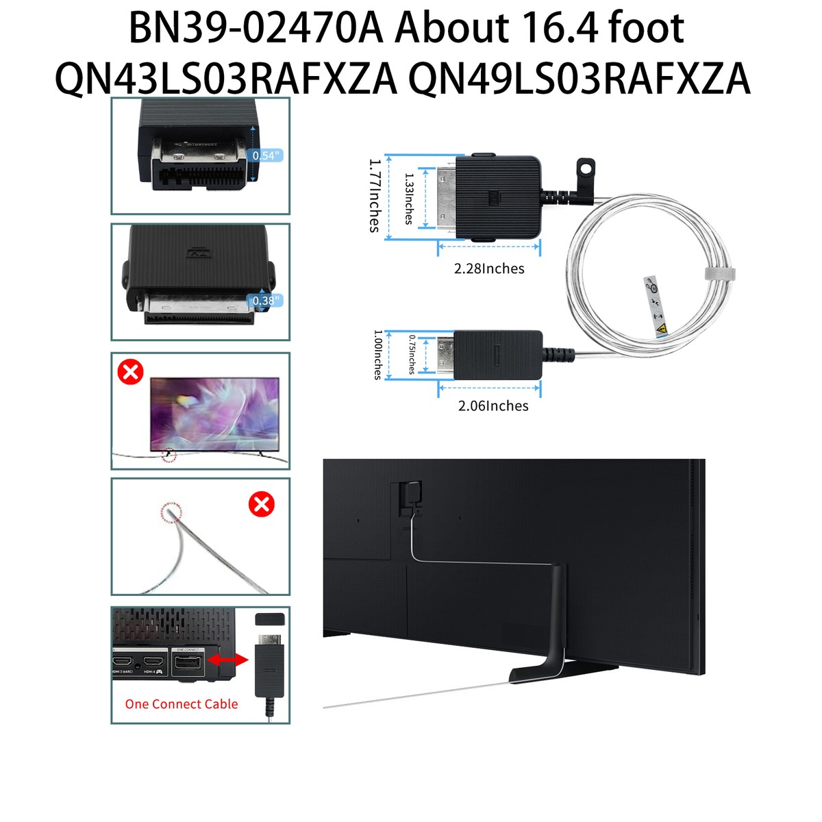 Compatible with Samsung BN39-02470A One connect Cable