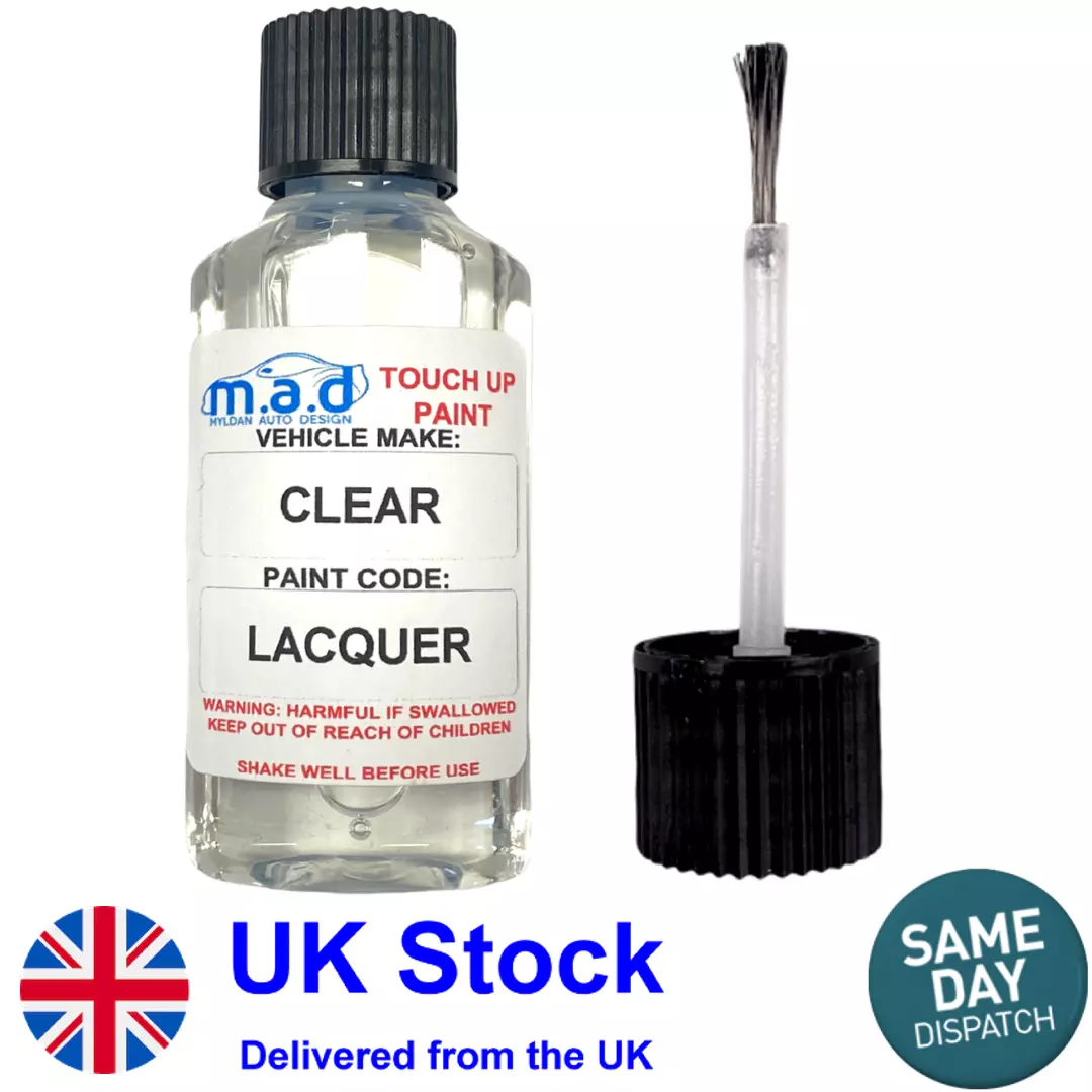 Clear Coat Lacquer for car paint Touch up brush scratch chip repair 1 coat  5 ml