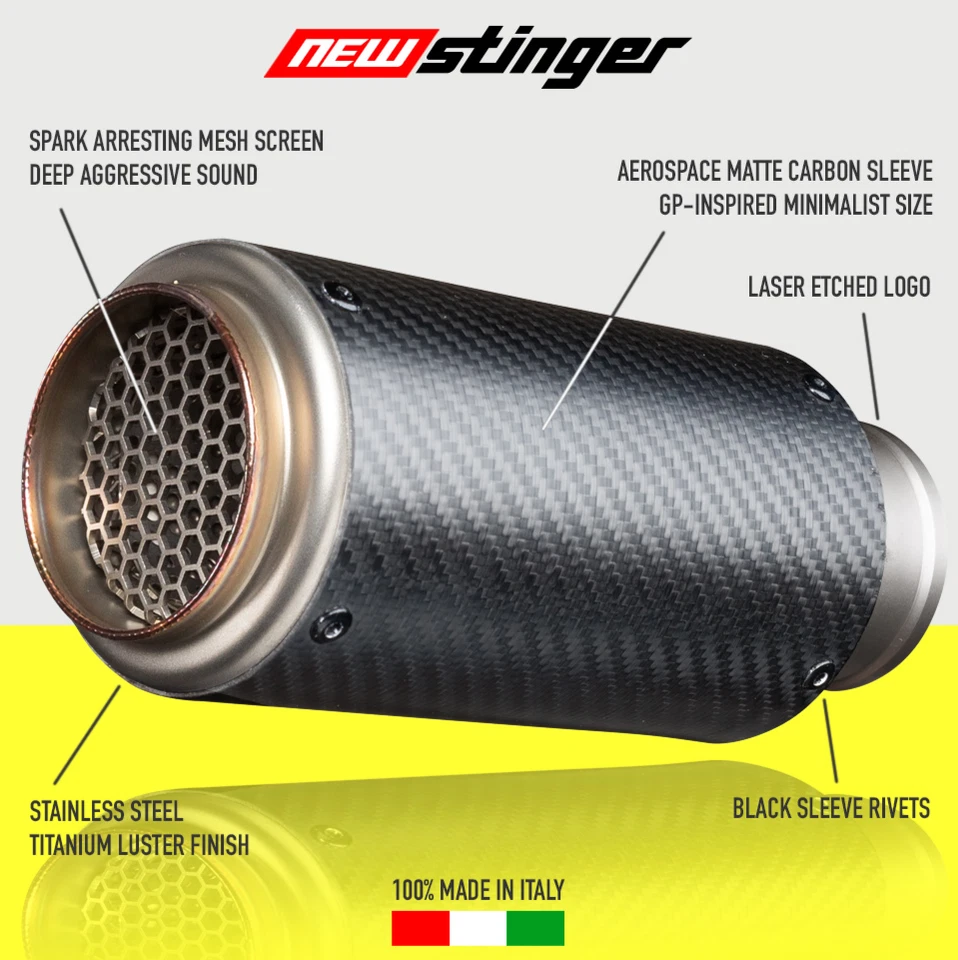 Escape antideslizante HotBodies Racing carbono MGP Stinger 17-21 BMW S1000RR 21701-2405 Foto 3 de 3